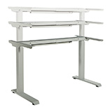 2-Stage / 2-Motor / 2-Leg Electric Height-Adjustable Base with Memory Handset, Silver