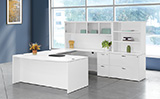 Napa U Shape W/Hutch and Glass Doors 107X113 in White