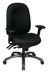 Multi-Function High Back Chair with Seat Slider and Titanium Finish Base