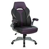 Orion Gaming Chair- Black Faux-Purple Accents