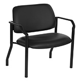 Big & Tall Healthcare Guest Chair with soft PU Arms, Sturdy Black
Metal Frame