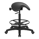 Backless Stool with Saddle Seat