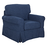 Ashton Slipcover Cottage Style Chair in Navy Fabric