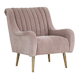 Cassia Velvet Armchair in Dusk Fabric and Gold Brushed Legs