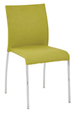 Conway Stacking Chair in Spring Green Fabric, Fully Assembled, 4-Pack