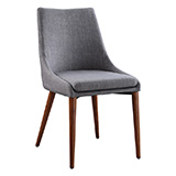 Palmer Mid-Century Modern Fabric Dining Accent Chair in Dove Fabric