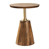 Wood and Brass Accent Side Table 2-Pack
