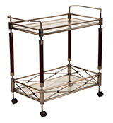 Melrose Serving Cart with Antique Brass Metal Finish.