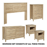 Stonebrook Deluxe 5 Piece Bedroom (2 Nightstands, Headboard, 6 Drawer Dresser, 4 Drawer Chest)
